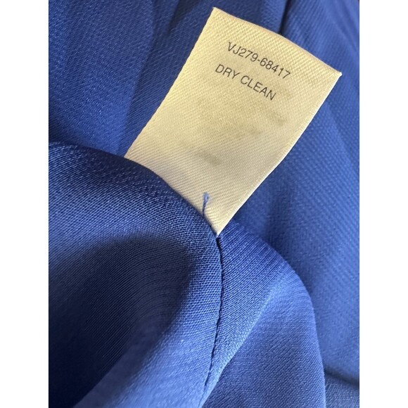 Pendleton Silk Blend Drop Waist V-Neck Dress Polka Dot Blue White Size 20 Tall - Picture 14 of 16